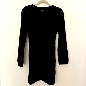 Sweat shirt material dress with bodice waist